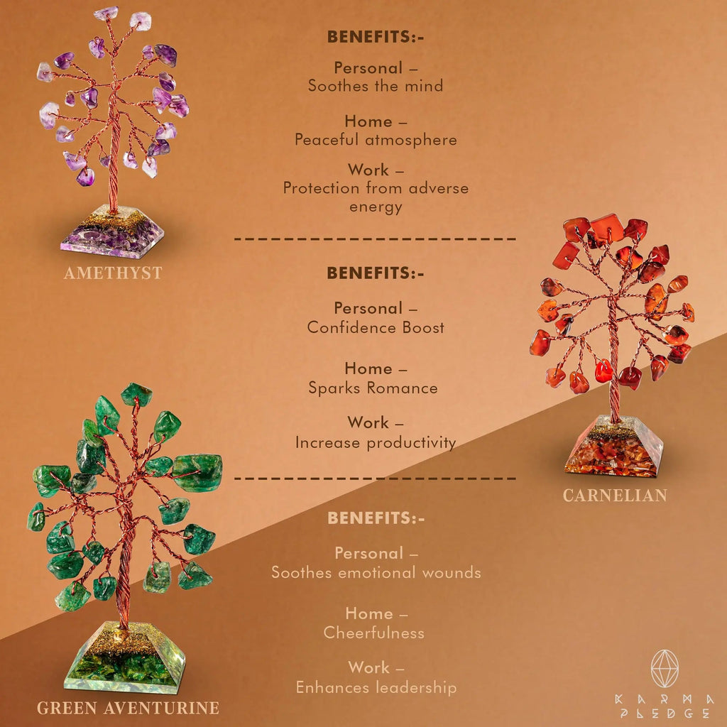 Crystal Tree Tree of Life 7 Chakra Healing Crystals & Stones for Positive Energy, Good Luck Gifts KARMAPLEDGE Au supplements