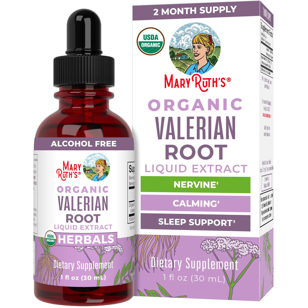 MARYRUTH'S Organics Valerian Root Liquid Drops | 2 Month Supply | Sugar Free | USDA Organic Valerian Root Drops | Support Sleep | Calm and Stress Relief