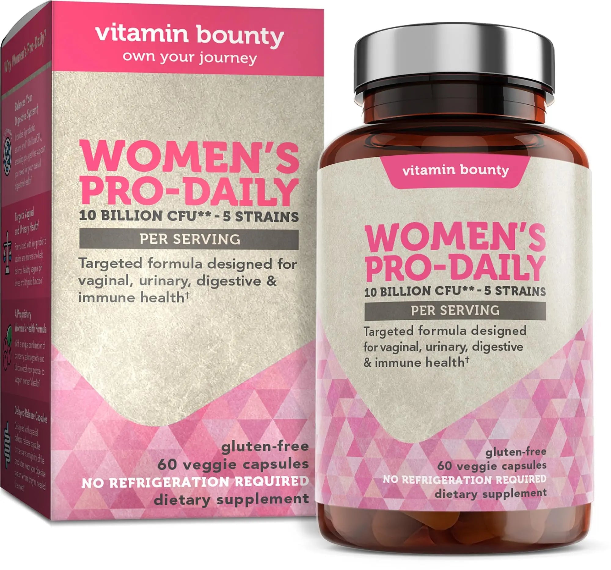 Vitamin Bounty Women's Pro Daily - Vaginal Probiotic & Prebiotic & pH Balance, Probiotics Vitamin Bounty Au supplements