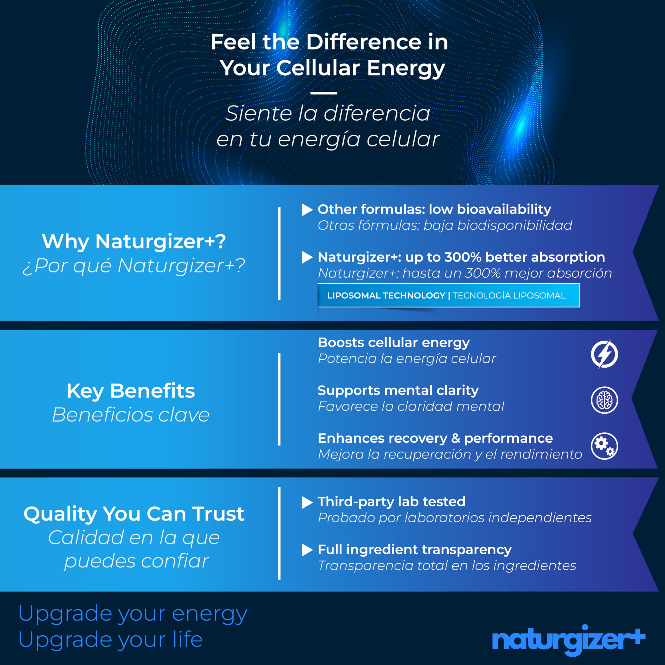 naturgizer+ Liposomal NAD+ Supplement with Resveratrol, TMG & Vitamin B3 | 4-in-1 Healthy Aging & Cellular Energy Support | High Absorption NAD Plus for Men & Women Over 40 | 120 Capsules naturgizer+ Au supplements