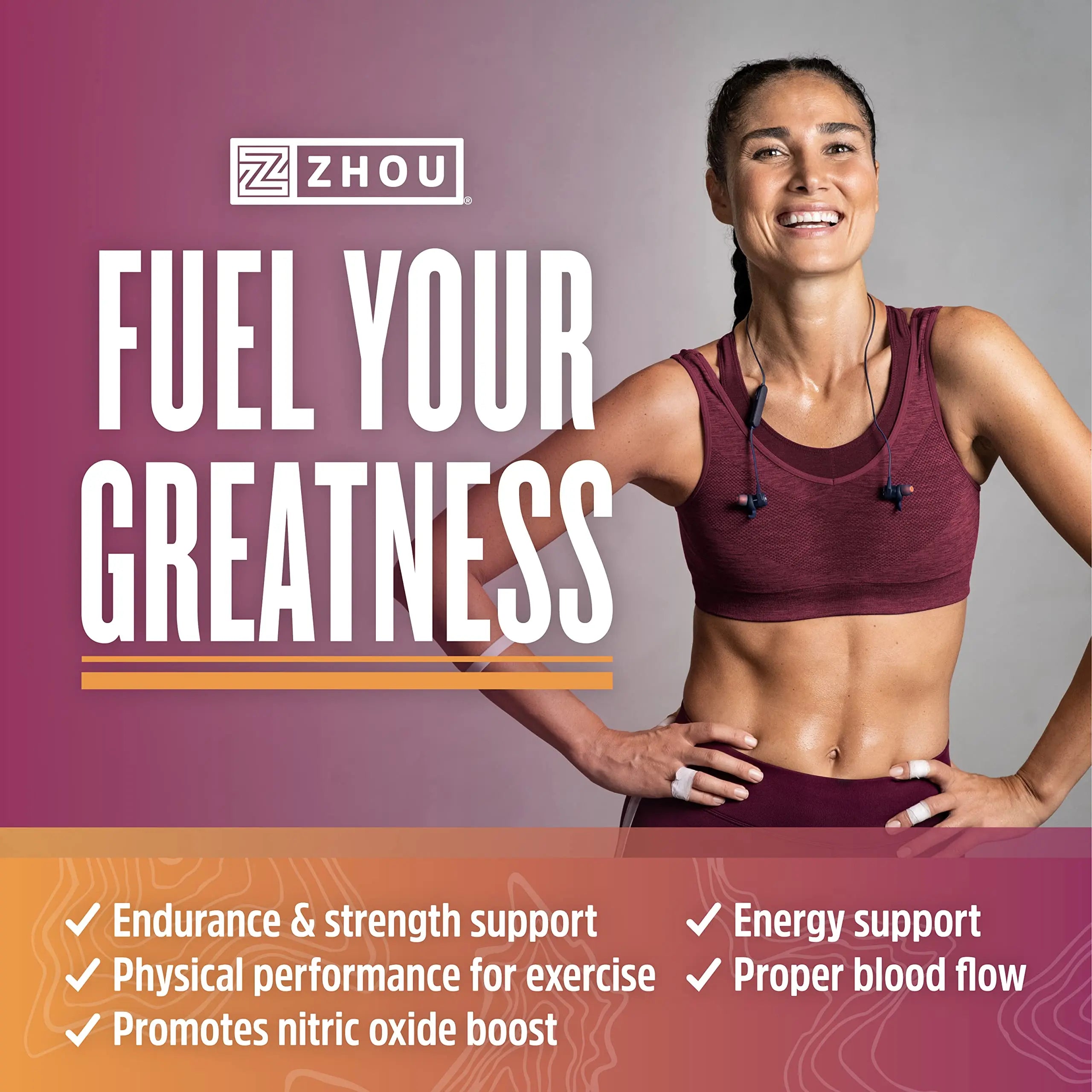 Zhou Nitric Oxide with L Arginine, Citrulline Malate, AAKG and Beet Root | Powerful N.O. Zhou Nutrition Au supplements