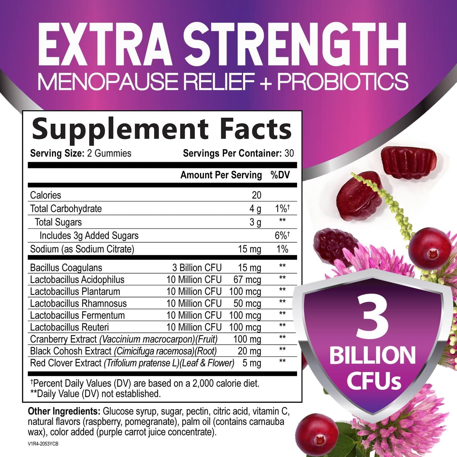 Menopause Supplement Gummies - 3 Billion CFU Women's Probiotics - Advanced Menopause Relief Formula for Women with Black Cohosh & Red Clover - Mild Hot Flashes & Night Sweats Support - 60 Gummies Nature's Nutrition Au supplements