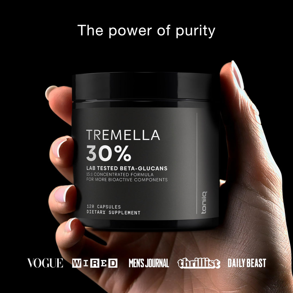 Tremella Mushroom Ultra High Potency 15:1 Extract with 30% Beta Glucans - Pure & Concentrated Formula - Third-Party Lab Tested for Purity & Quality - 120 Capsules Toniiq Au supplements