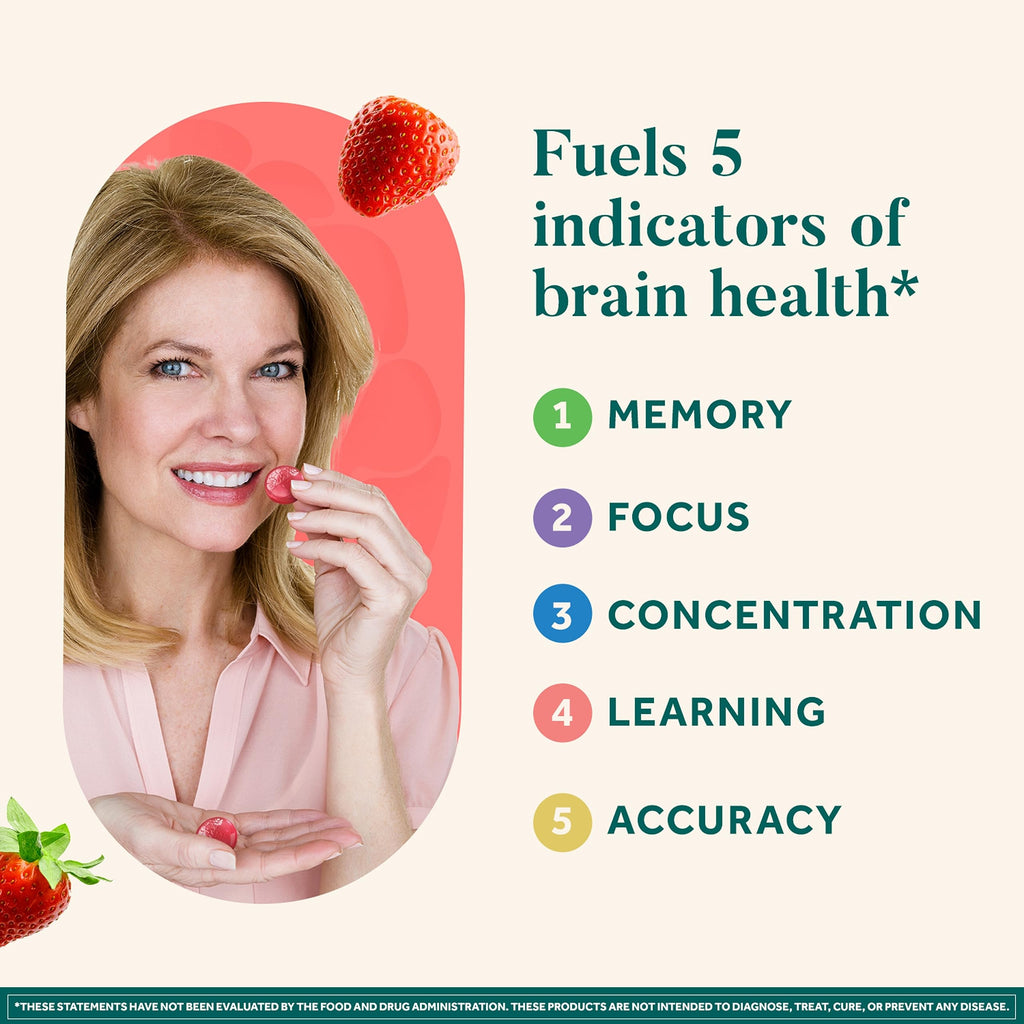 NEURIVA Original Brain Supplement for Memory, Focus & Concentration + Learning & Accuracy with Clinically Tested Nootropics Phosphatidylserine and Neurofactor, Strawberry Flavor, 50 Gummies NEURIVA Au supplements