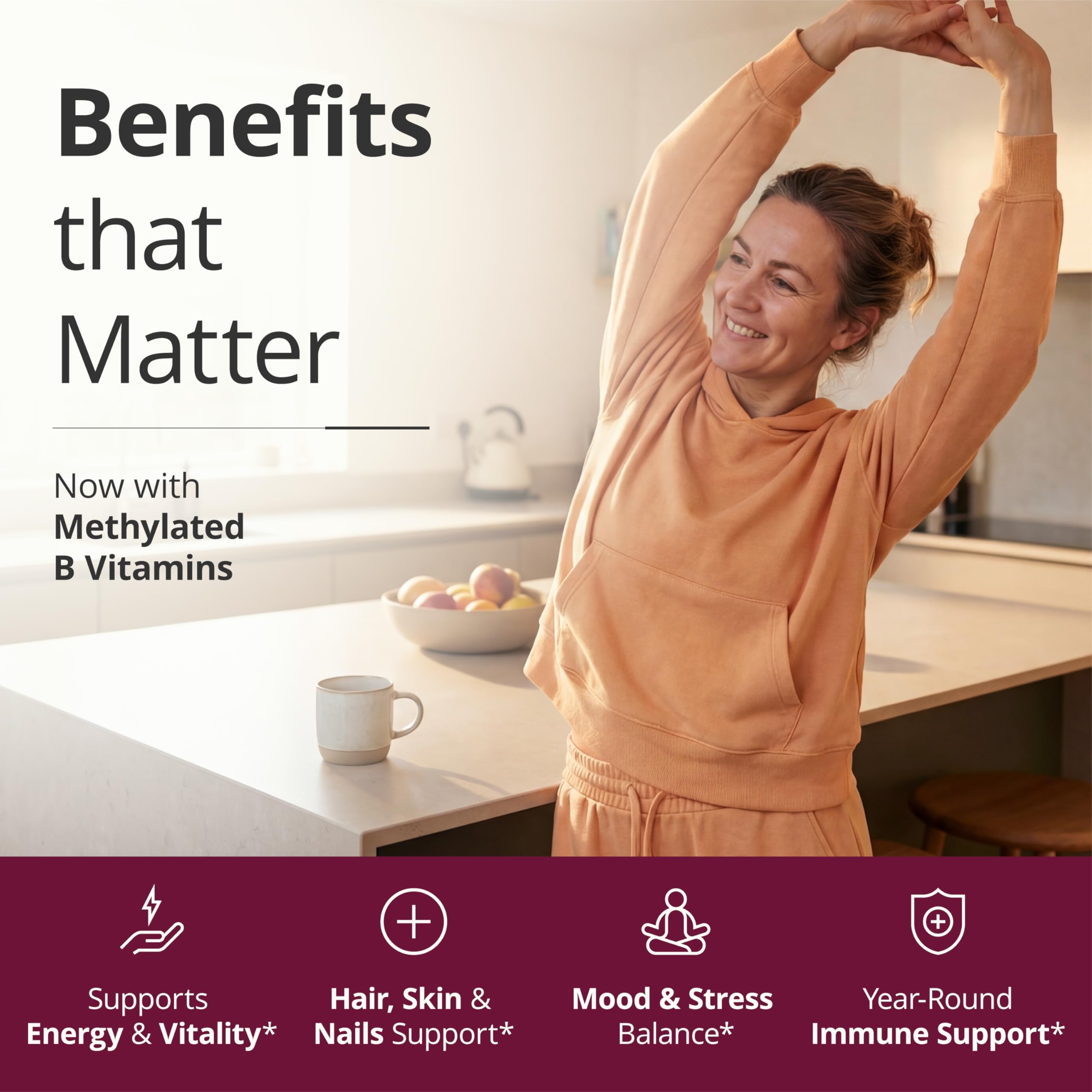 Multivitamin for Women with Methylated Vitamins and Chelated Minerals for Energy, Focus and Immune Health