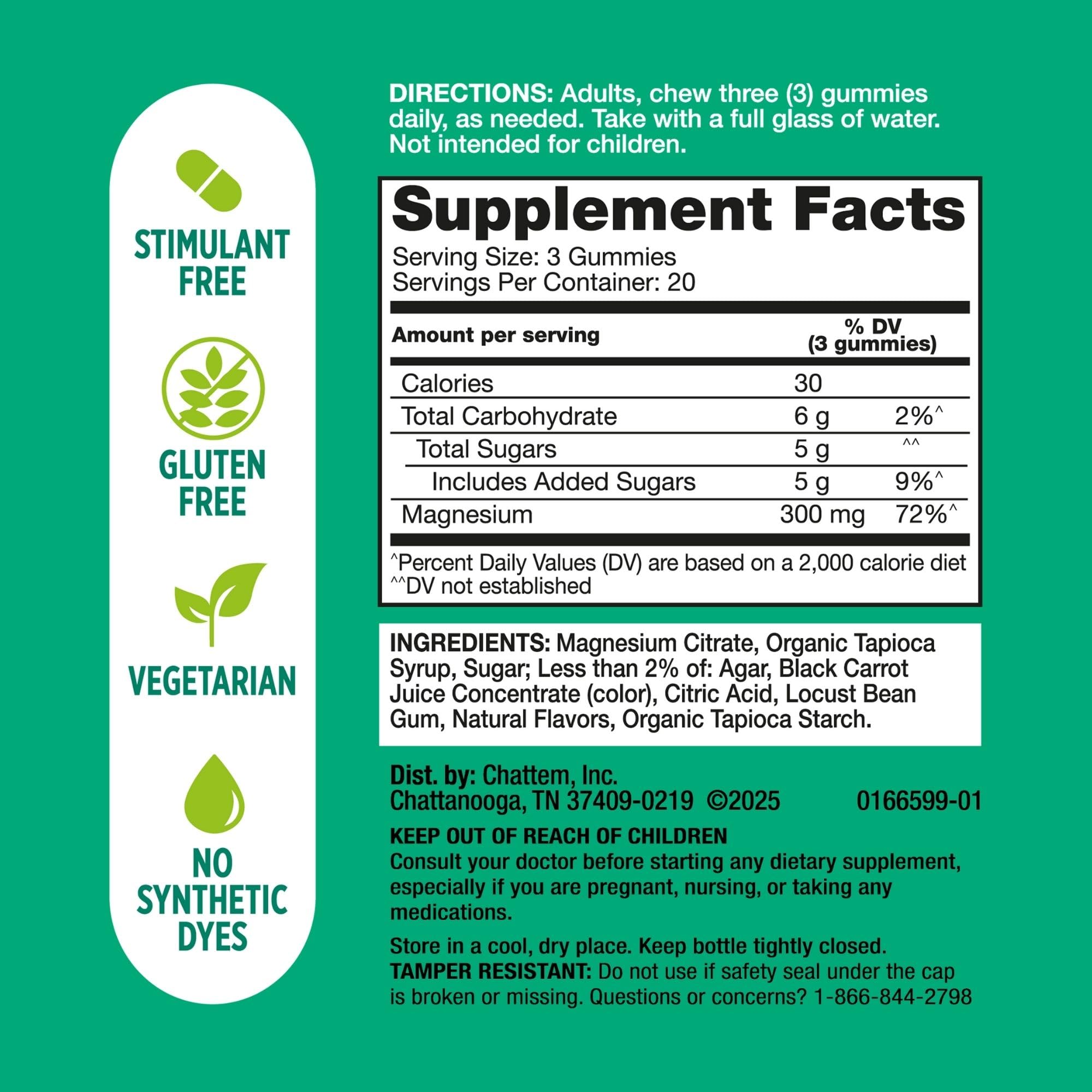 Dulcolax Daily Gut Support Gummies, Magnesium Formula, Stimulant-Free, Berry Flavor, 60 Count