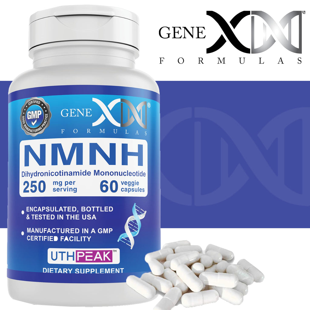 Genex Formulas 250mg NMNH (60 Capsules - 30 Servings) | Uthpeak™ NMNH (Dihydronicotinamide Mononucleotide) NAD+ Precursor for Healthy Aging - Non-GMO, Gluten-Free, Vegetarian Genex Formulas Au supplements