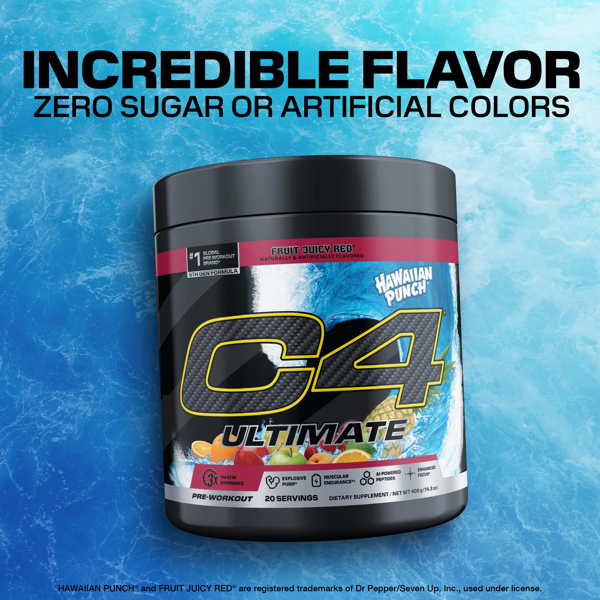 C4 Ultimate Pre Workout Powder - Sugar Free Preworkout Energy Supplement for Men & Women - 300mg Caffeine + TeaCrine + Dynamine + Creatine