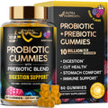 Probiotic Gummies 10B CFU with Prebiotic Fiber - Digestion & Immune Support - Debloat, Stomach & Gut Comfort - Probiotics for Women & Men - Natural Berry Flavor - Vegan & Sugar-free - 60 Gummies NUTRAHARMONY Au supplements