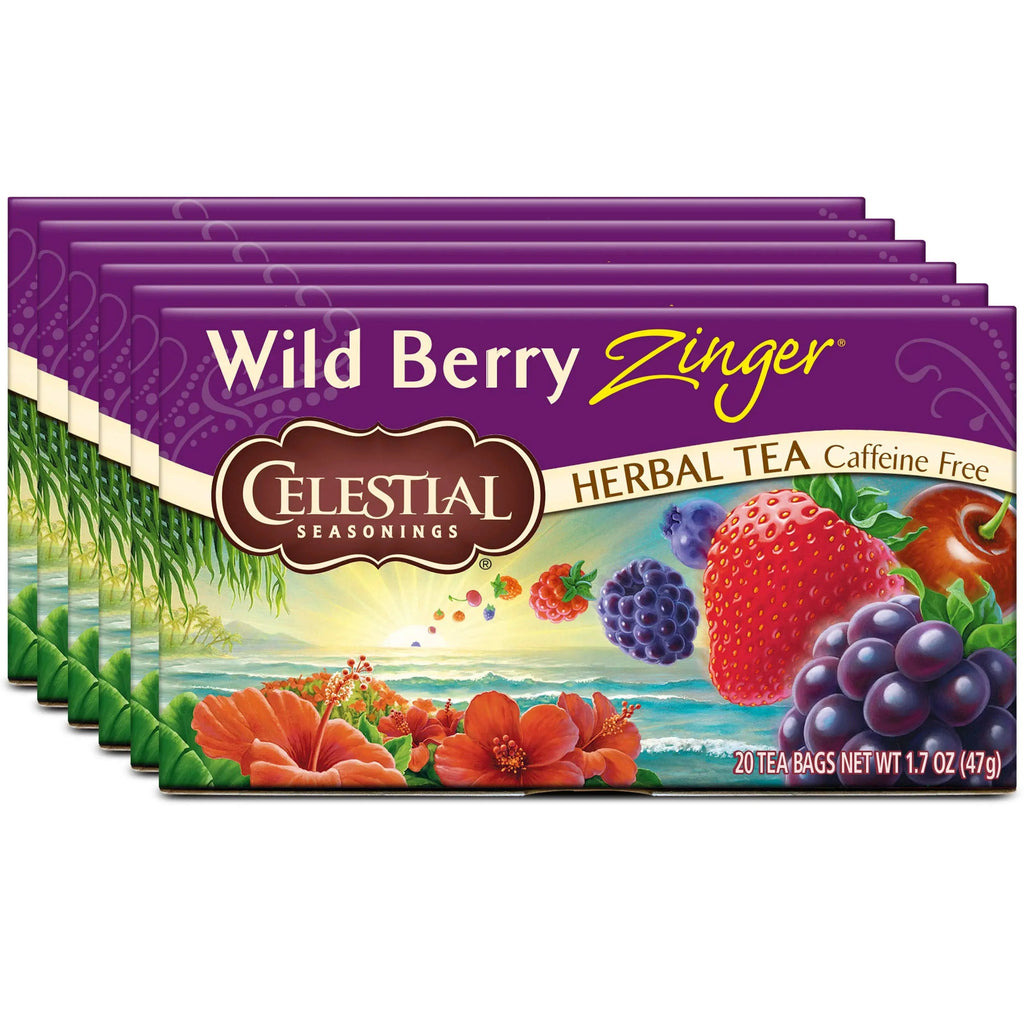 Celestial Seasonings Herbal Tea, Wild Berry Zinger, 20 Count (Pack of 6) Celestial Seasonings Au supplements