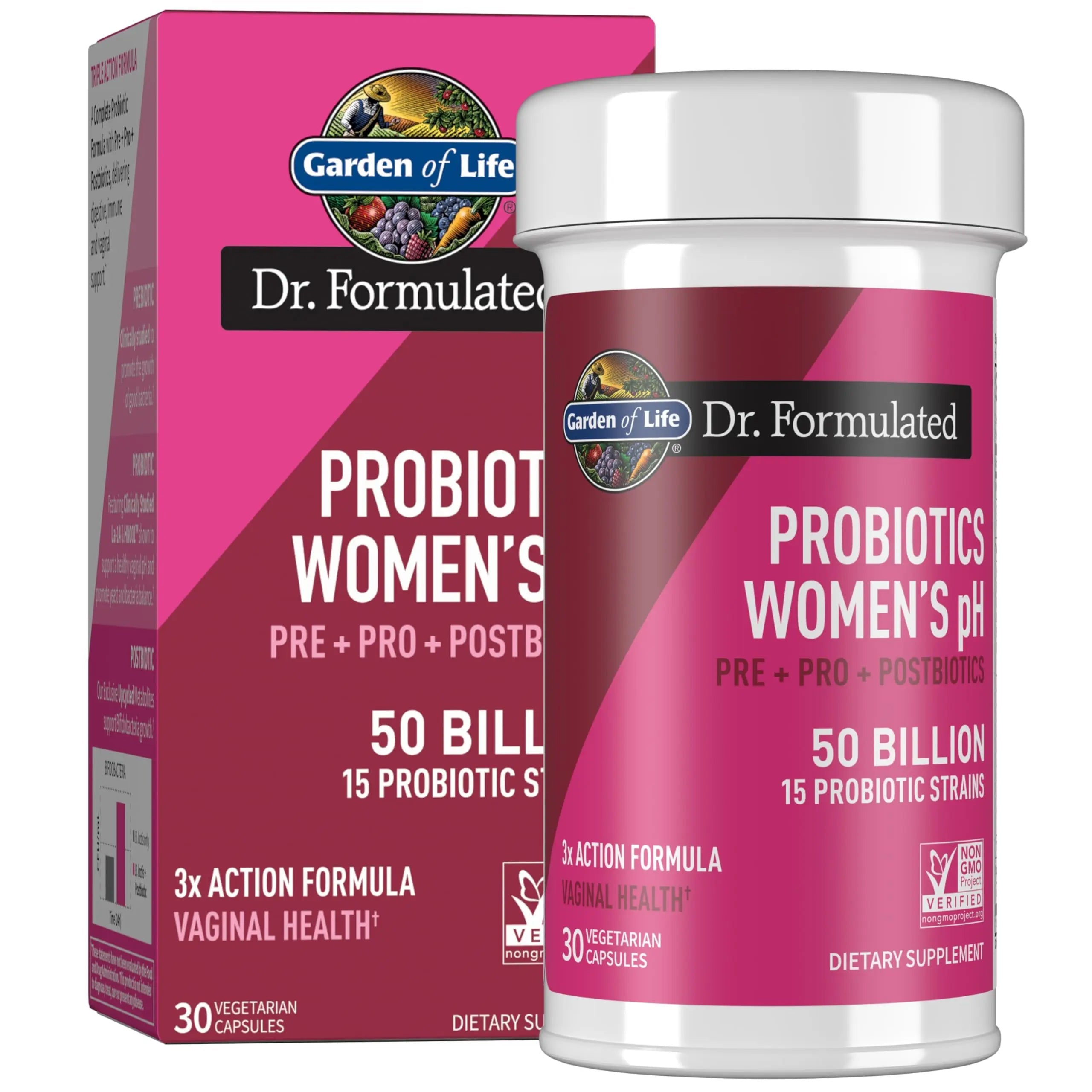 Garden of Life Dr Formulated Once Daily 3-in-1 Complete Prebiotics, Postbiotics & Probiotics for Women, PRE + PRO + POSTBIOTIC Supplement for Women’s Digestive Garden of Life Au supplements