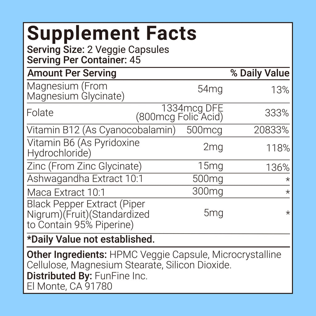 RevitaPlus 8-in-1 Ashwagandha Supplements with B12 B6 Magnesium Maca Zinc Folate, Cortisol Supplements for Women and Men Supports Stress Relief, Sleep, Energy, Focus(90 Capsules) RevitaPlus Au supplements