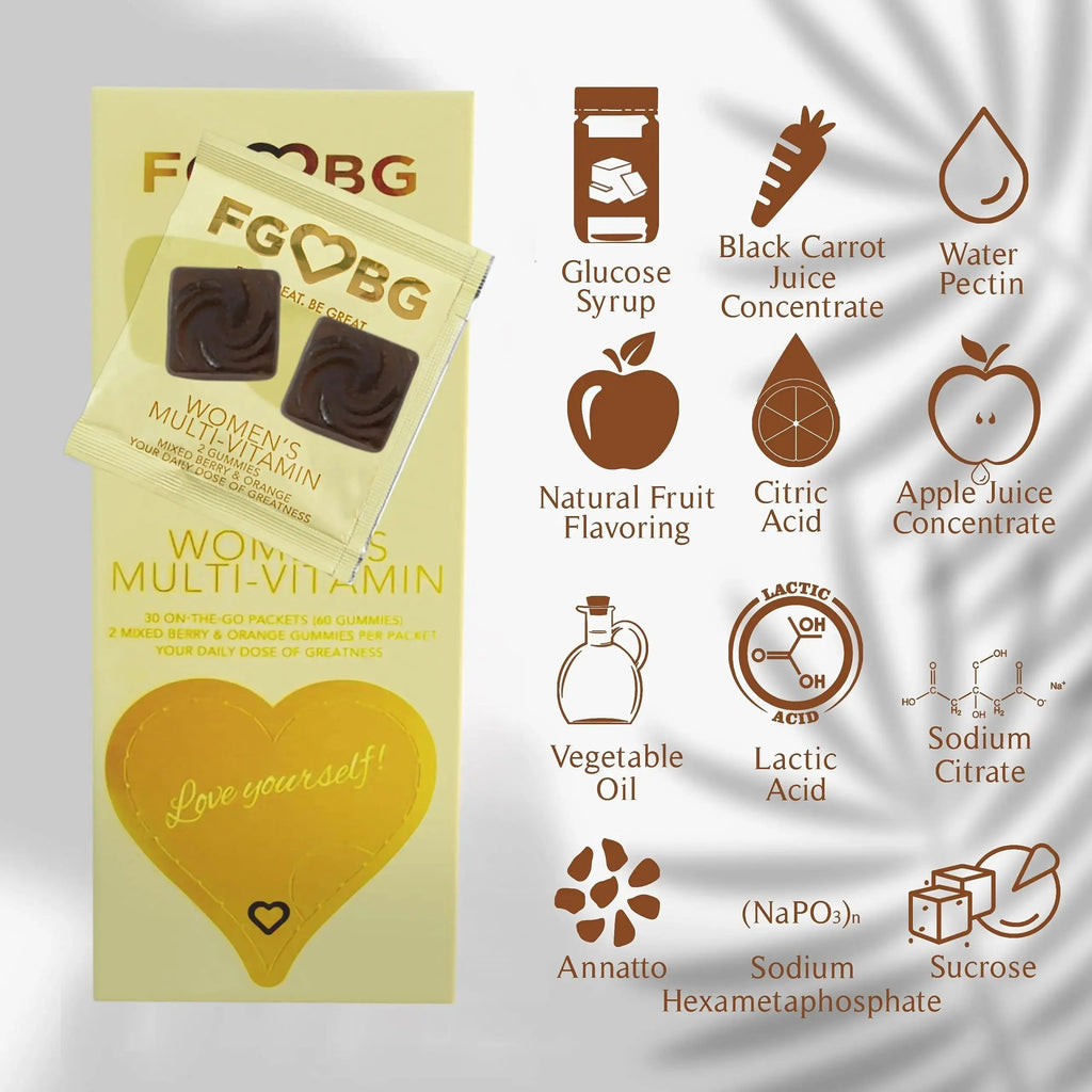 FGBG Women’s Multivitamin Gummies | Vegan All in One Formula | Boost Energy, Brain Function| Cruelty-Free | 30-Day Supply FGBG Au supplements