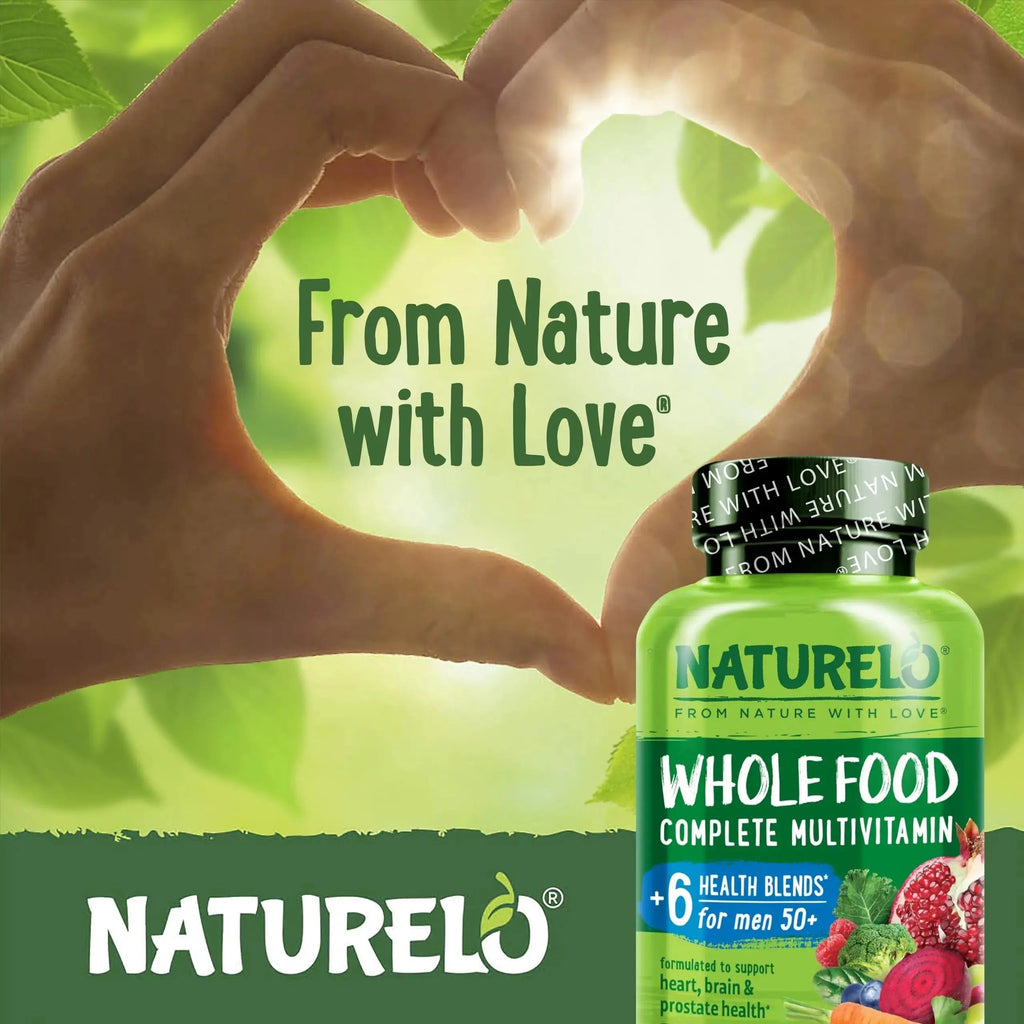 NATURELO Whole Food Multivitamin for Men 50+ - with Vitamins, Minerals, Organic Herbal Extracts - Vegan Vegetarian NATURELO Au supplements