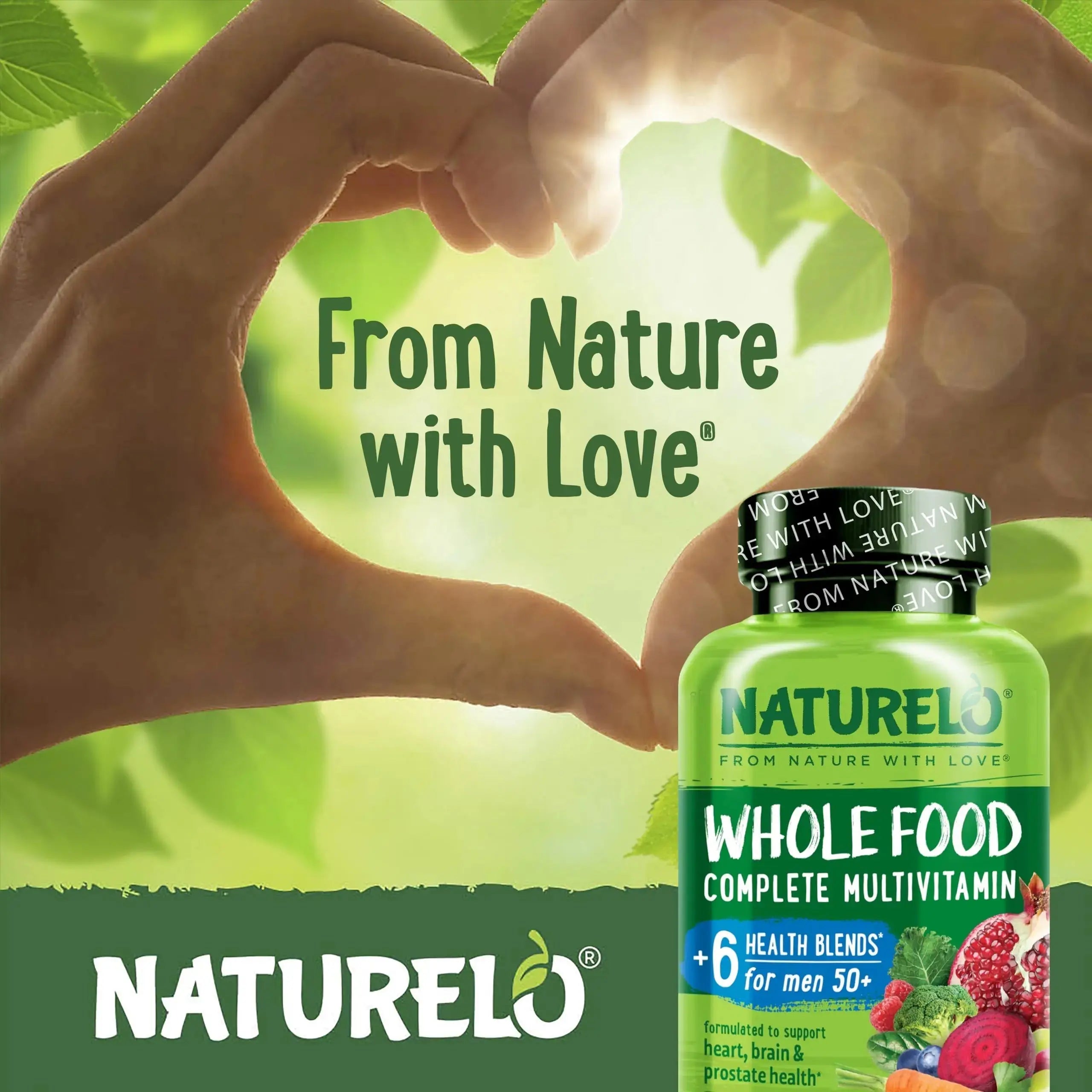NATURELO Whole Food Multivitamin for Men 50+ - with Vitamins, Minerals, Organic Herbal Extracts - Vegan Vegetarian NATURELO Au supplements