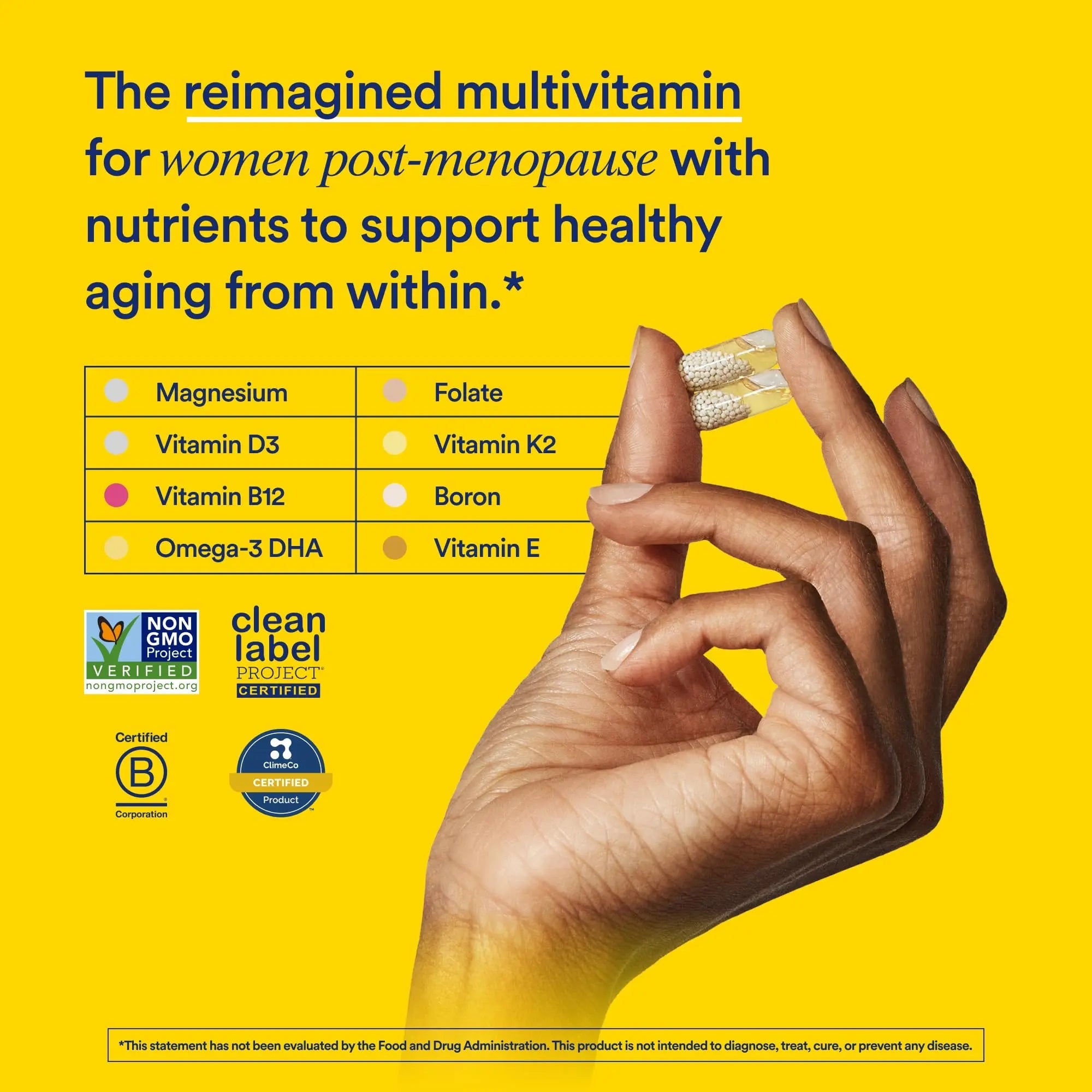 Ritual Multivitamin for Women 50+, Menopause Supplements with Vitamin D3, K2 and Magnesium for Bone Support*, Omega-3 DHA, Vitamin B12 Ritual Au supplements