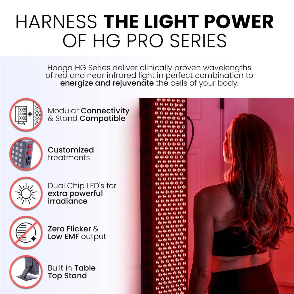 Hooga Red Light Therapy 660nm 850nm Red Near Infrared, Dual Chip Flicker Free LEDs, PRO Series hooga Au supplements