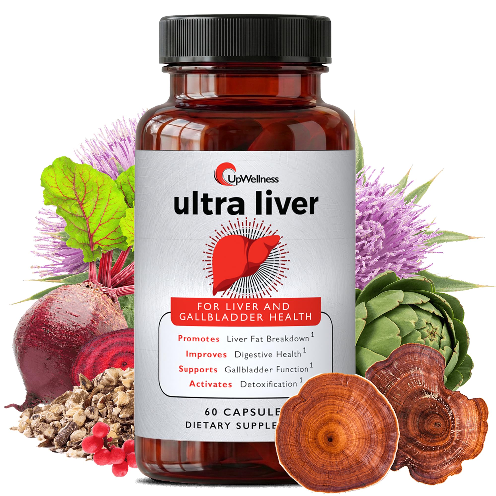 UpWellness Ultra Liver Supplement for Liver Support and Gallbladder Support - Powered by TMG, NAC Milk Thistle, and More