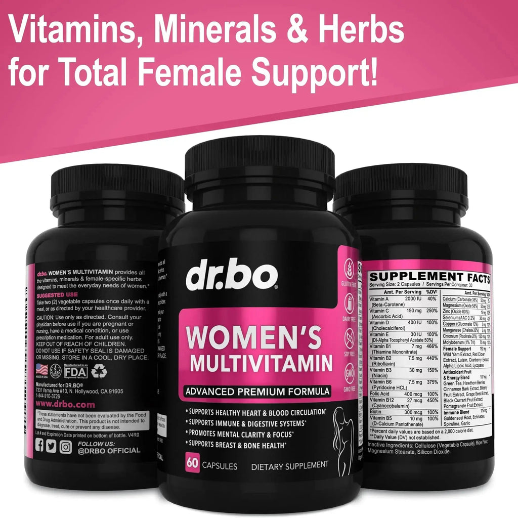 Womens Multivitamin - Natural Daily Multi Vitamins for Women - Womans Energy Vitamin DR. BO Au supplements