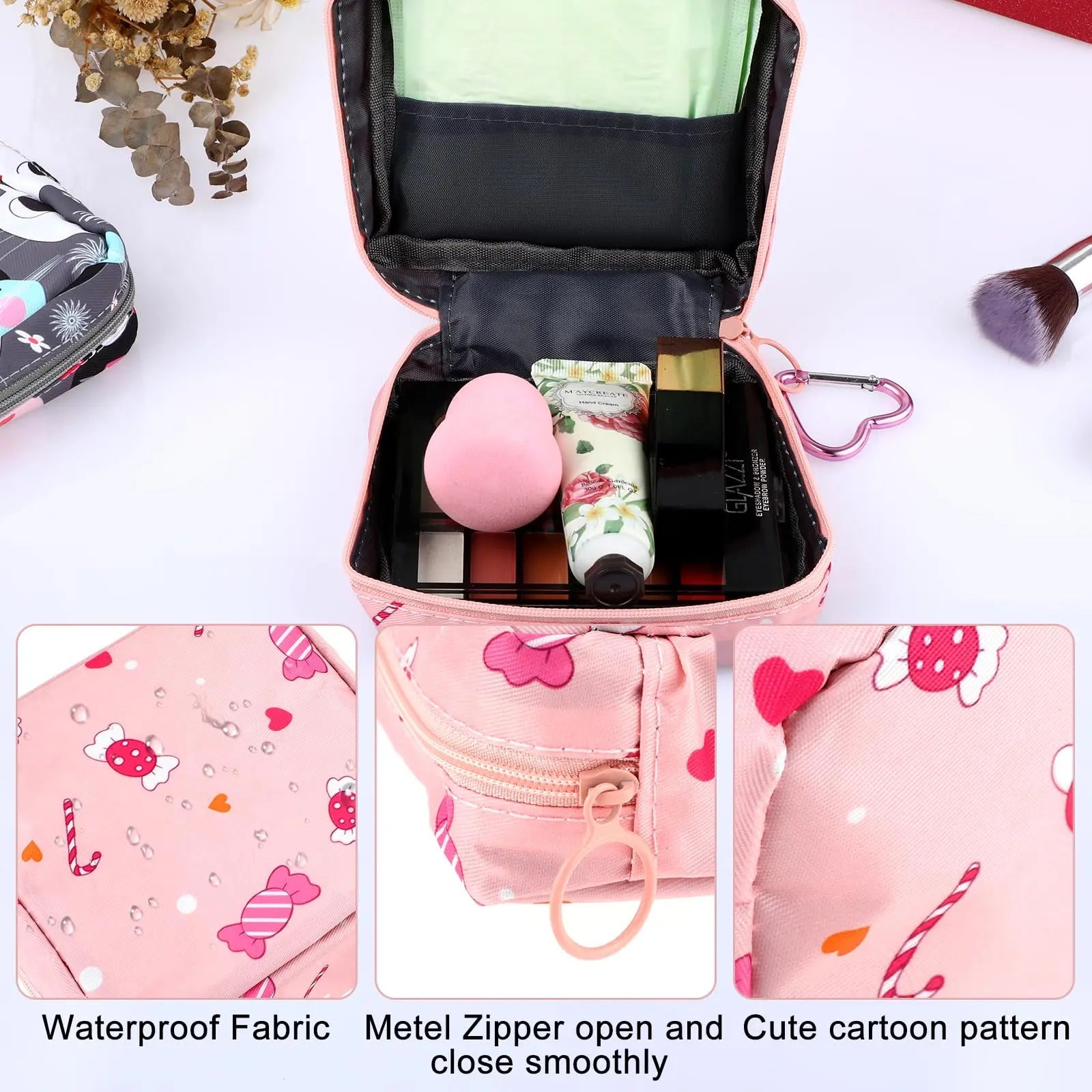 Abeillo 2Pcs Period Bag with Heart Carbiner, Sanitary Pad Storage Bag Samll Period Pouch Abeillo Au supplements