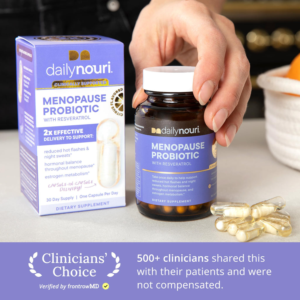 Daily Nouri Menopause Probiotics for Women | Hormonal Balance, Hot Flashes, Night Sweats & Gut Health | 3 Clinically Studied Strains