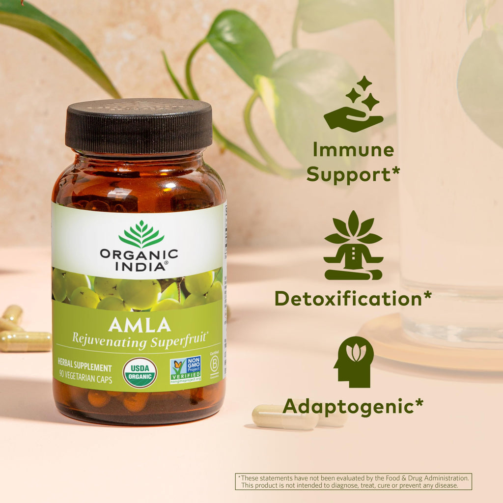 ORGANIC INDIA Amalaki Herbal Vitamin Supplement - Immune Support, Vitamin C, Vegan, Gluten-Free, Kosher, Ayurvedic, Antioxidant