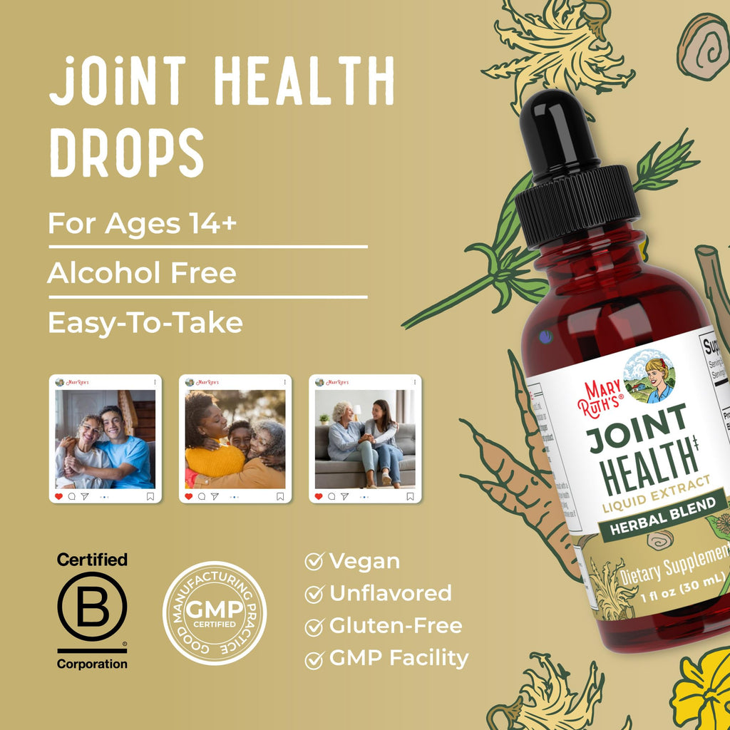 MaryRuth Organics Joint Health Liquid Extract | Four Herbal Blend Liquid Drops | Ginger Root | Licorice Root | Cats Claw | Devils Claw | Vegan | Non GMO | Alcohol Free Tincture | 30 Servings MARYRUTH'S Au supplements
