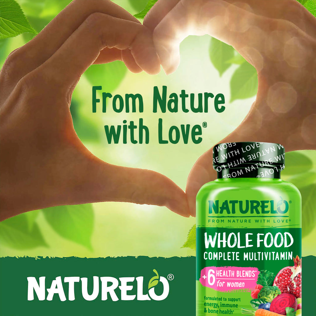 NATURELO Whole Food Multivitamin for Women - with Vitamins, Minerals, & Organic Extracts - Supplement for Energy and Heart Health