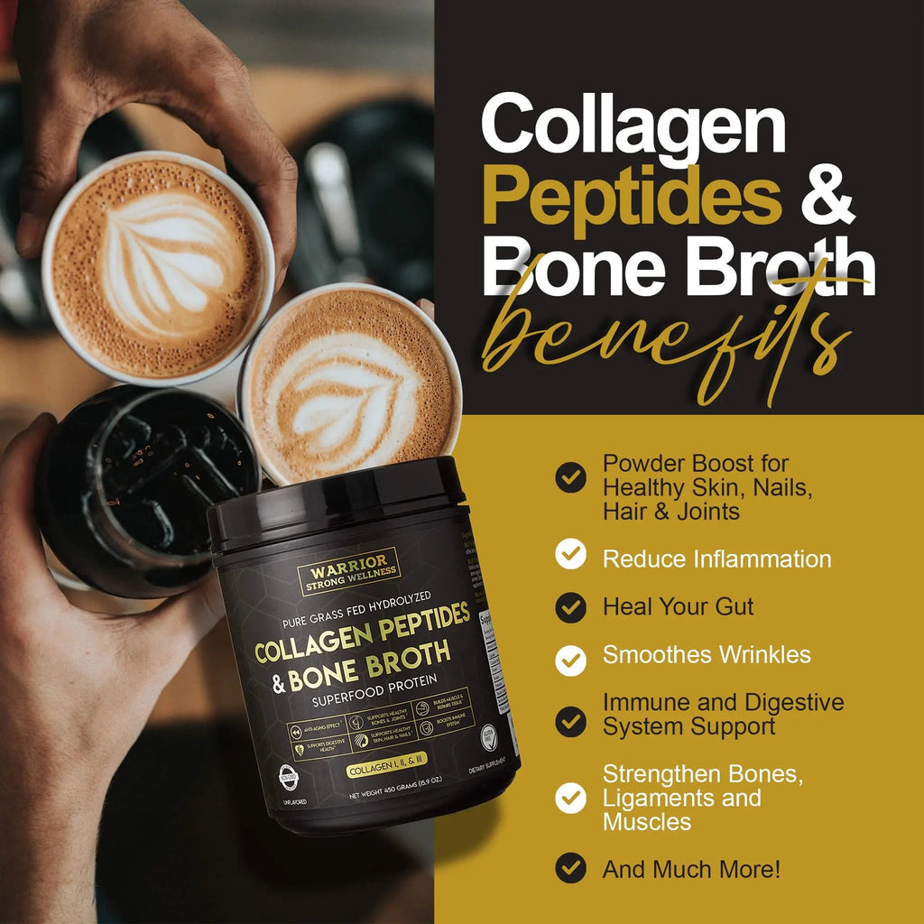 Warrior Strong Wellness Premium Collagen Peptides Bone Broth: Grass Fed Hydrolyzed Warrior Strong Wellness Au supplements