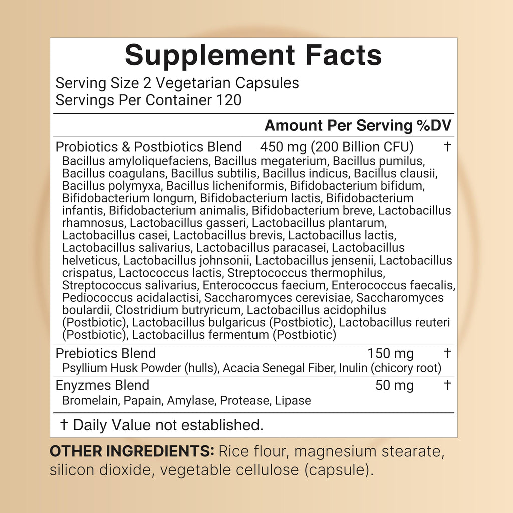 NatureBell Probiotic 200 Billion CFU – 40 Strains Per Serving | 240 Veggie Capsules with Prebiotics and Probiotics – Full Spectrum Complex with Enzymes