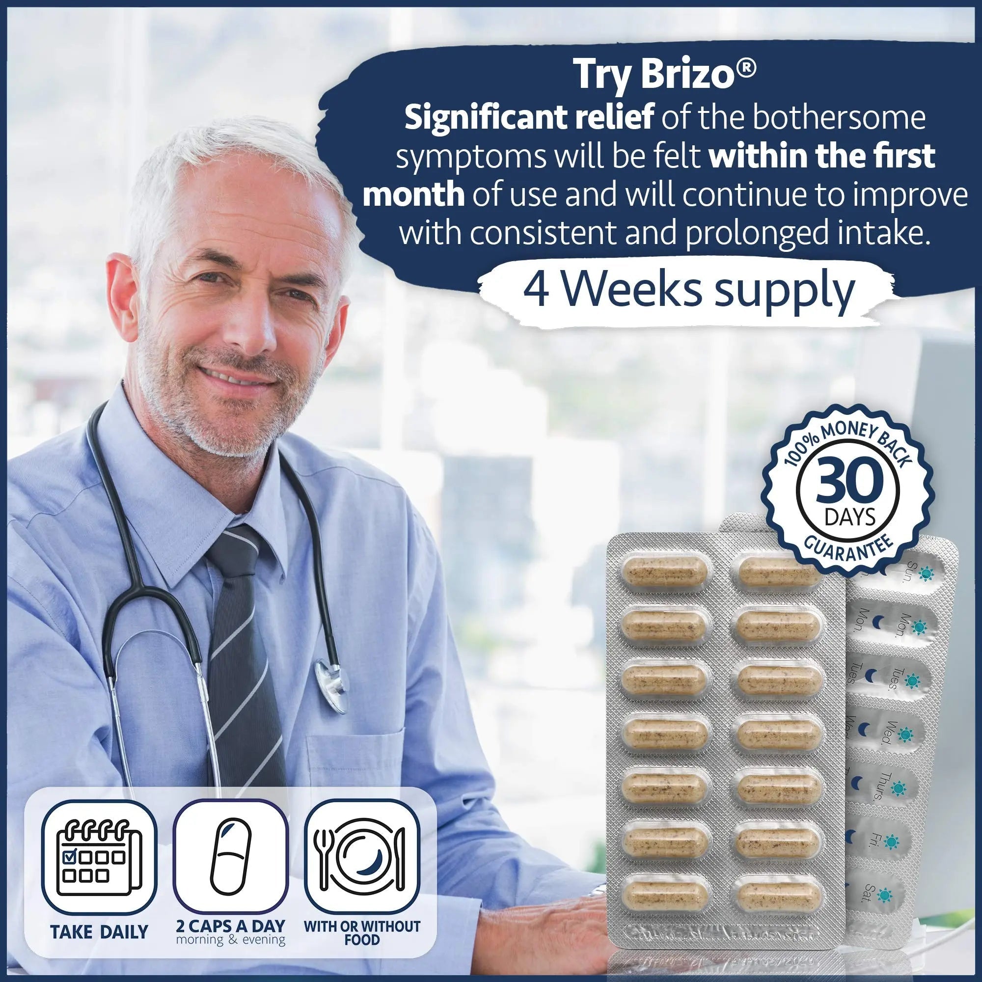 Brizo Prostate Health Supplements for Men - Herbal Capsules for Mens Urinary Health - Reduce Frequent Urination - 1 Month Supply Brizo Au supplements