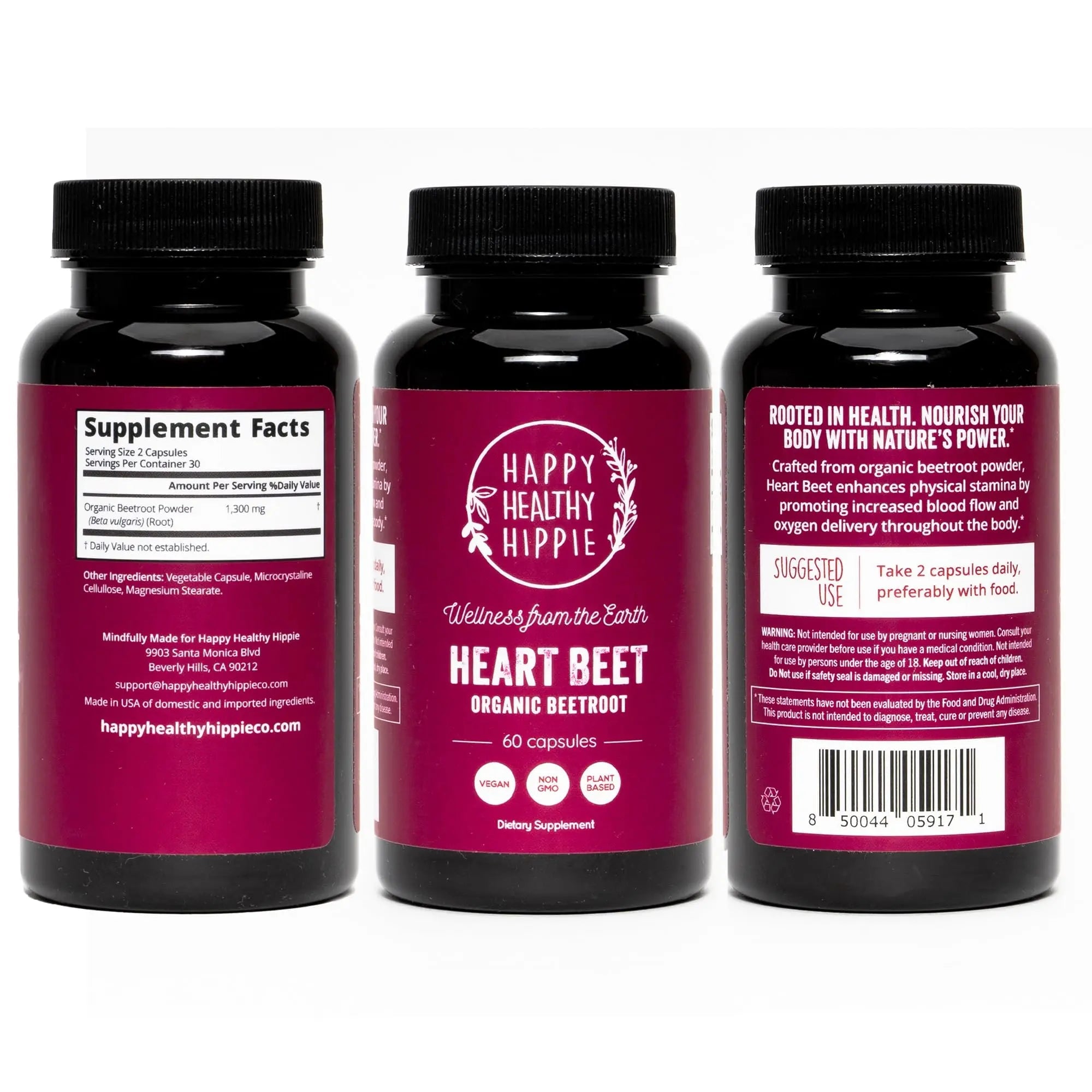 Organic Beet Root Capsules [1,300mg Superfood] - Blood Pressure Support Supplements Happy Healthy Hippie Au supplements
