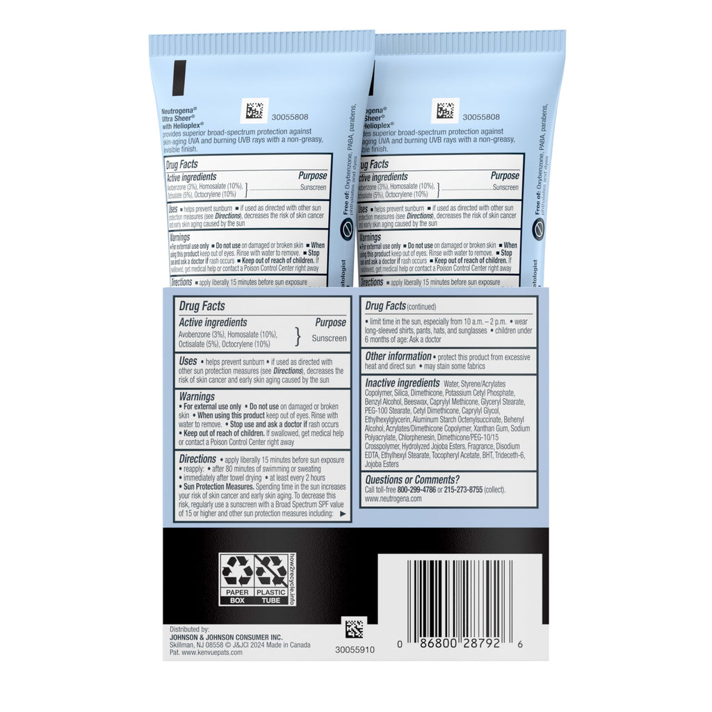 Neutrogena Ultra Sheer Dry-Touch Sunscreen For Face & Body, SPF 45 Broad Spectrum UVA/UVB Protection