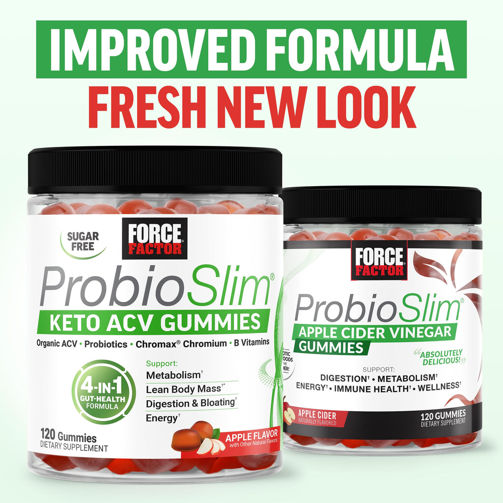 Force Factor ProbioSlim Apple Cider Vinegar Gummies, Keto ACV Gummies with LactoSpore Probiotics & Prebiotics to Support Digestion, Metabolism & Immune Health,
