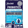 Extra Strength Probiotic for Digestive Health and Immune Support, 60 Billion CFU & 15 Strains, Gut Health Probiotics for Men and Women Supports Occasional Constipation, Diarrhea, Gas & Bloating, 30CT Bio360 Au supplements
