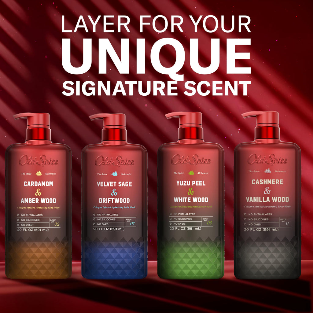 Old Spice Body Wash for Men, The Spice Alchemist Collection, 24/7 Cologne Infused Hydration, No Trade Off Formula