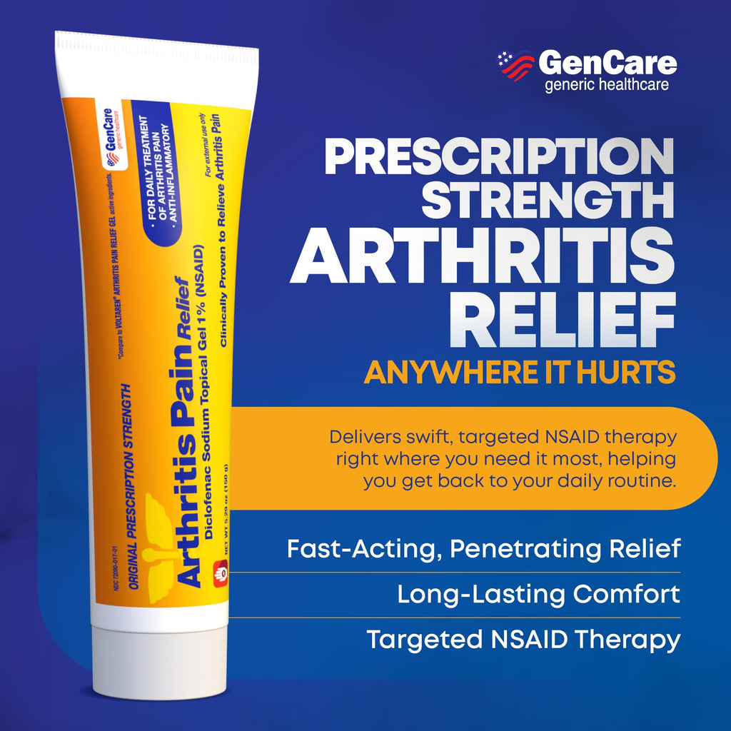 GenCare Arthritis Pain Relief Diclofenac Sodium Topical Gel 1 Percent (NSAID) - Clinically Proven Arthritis Pain Reliever - Compare to The Active Ingredient in Voltaren Gel (5.29 oz) GenCare Au supplements