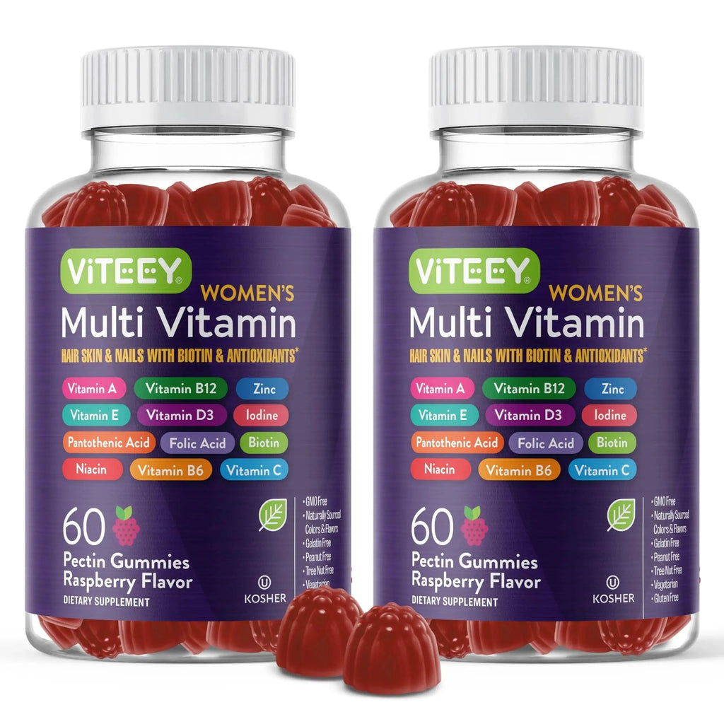 Viteey Womens Multivitamin Gummies - Immune Support - 12 in 1 Essential Vitamins & Minerals - Vitamin A, C, D3, E, B6, B12, Folic Acid, Biotin, Calcium Viteey Au supplements