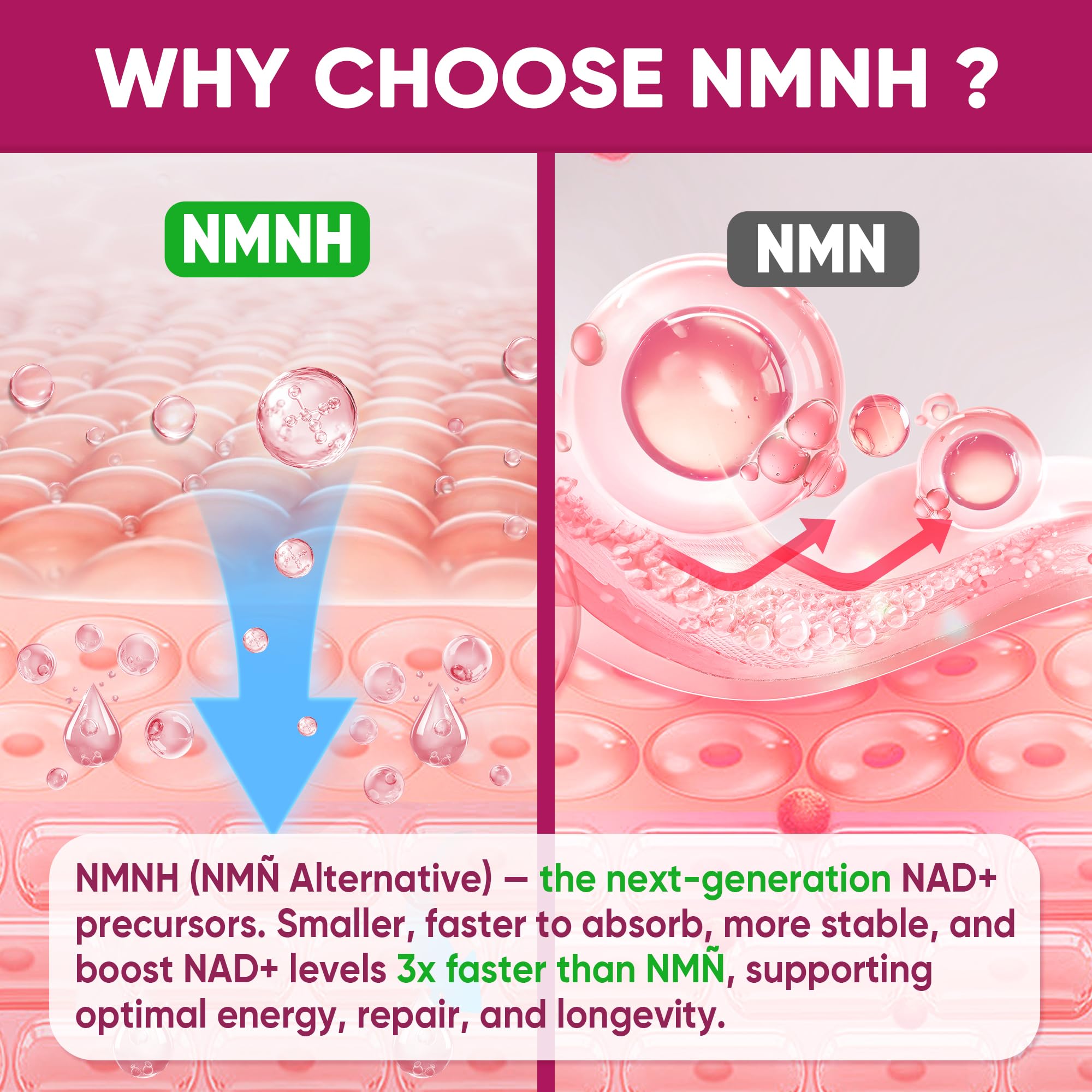 NMNH Gummies 300MG for Longevity with Urolithin A, Polyphenol Blend, Resveratrol, NAD+ Supplement for Women & Men Boost NAD+ Levels, Optimized Aging, Cell, DNA Repair, Energy, Focus, Sugar Free, 60cts Nextdia Au supplements