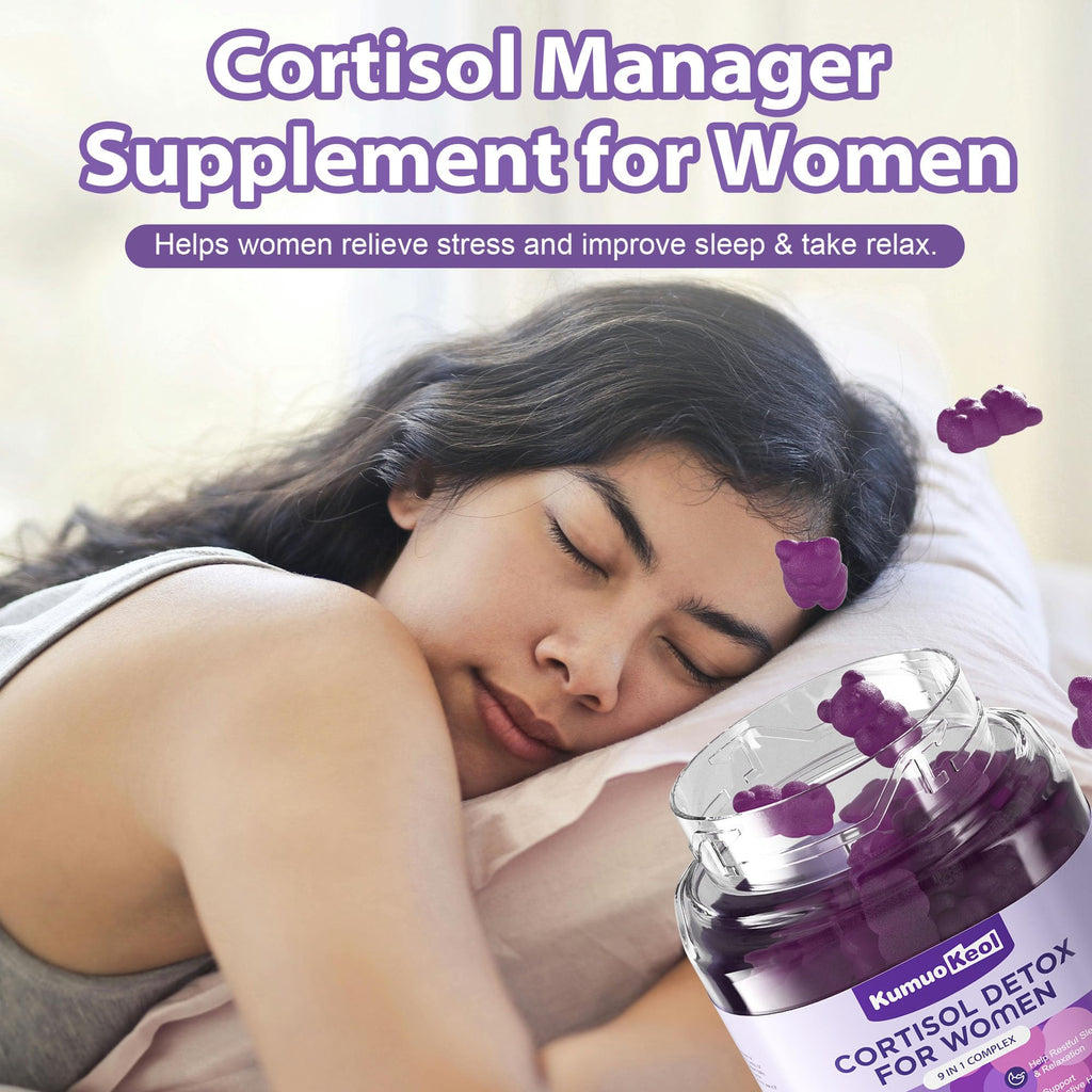 Cortisol Supplements for Women, Lower Cortisol for Women, Cortisol Gummies with Ashwagandha, Magnesium, L-Theanine, Phosphatidylserine, Vitamin, Relaxation, Focus, Sugar-Free, Vegan, 90 Count KumuoKeol Au supplements