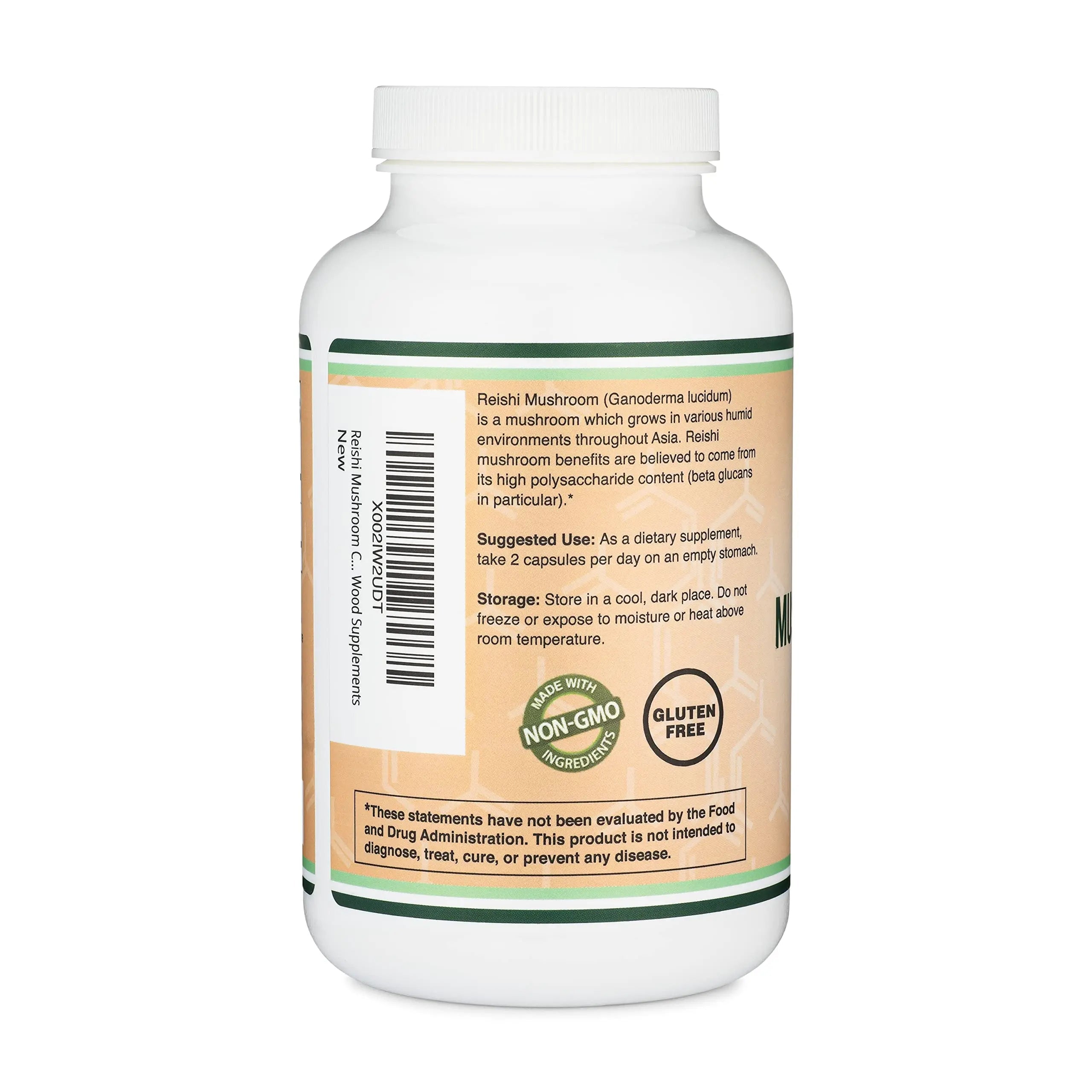 Reishi Mushroom Capsules (4:1 Ganoderma Extract, 1,000mg Red Reishi Powder Servings) Double Wood Supplements Au supplements