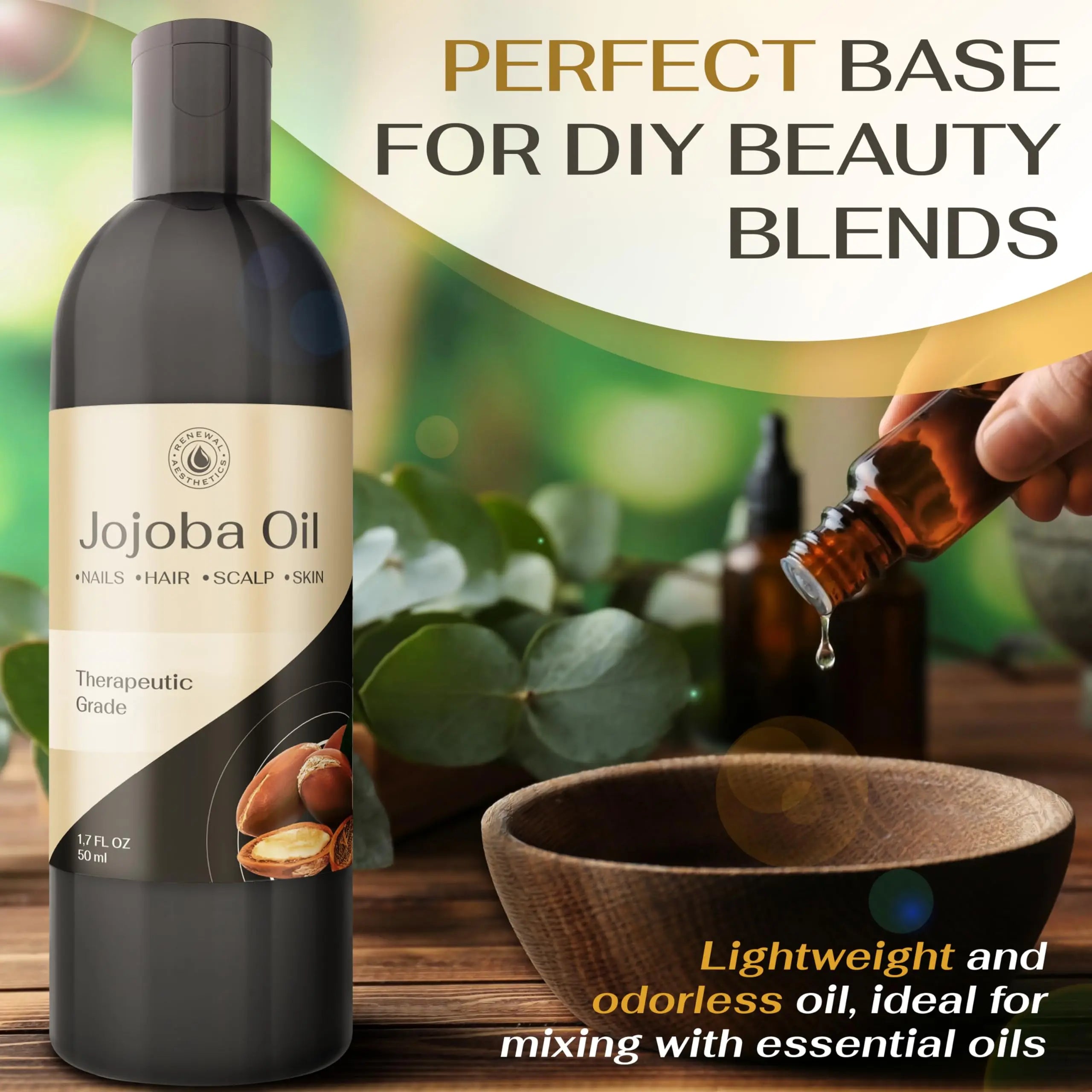 Sweet Oil - Hair and Skin Softener, Organic Natural Carrier Body Oil, Carrier Oil for Essential Oils - Massage Oil Renewal Aesthetics Au supplements