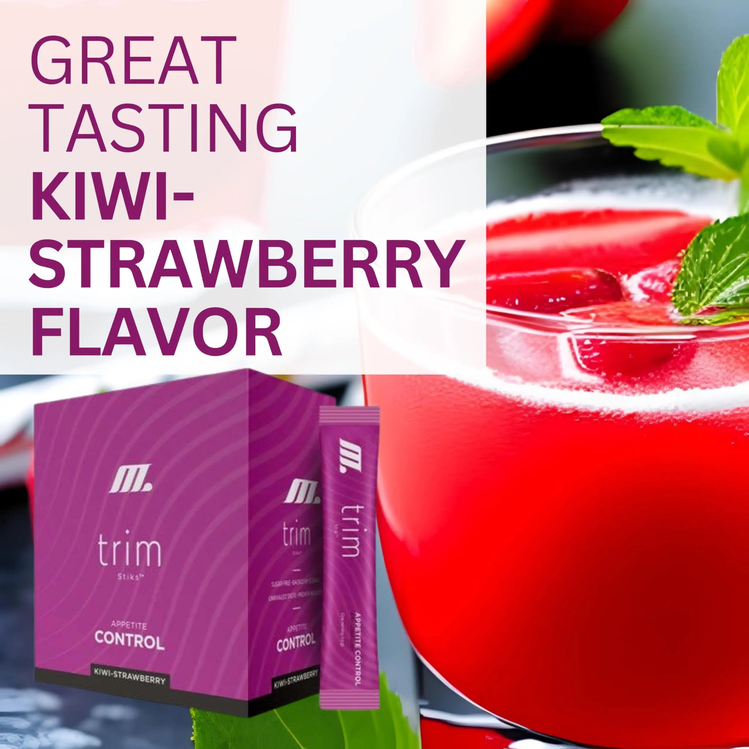 TRIM Stik, Appetite Control, Delicious Kiwi Strawberry beverage, low-calorie, 30 ct Youngevity Au supplements