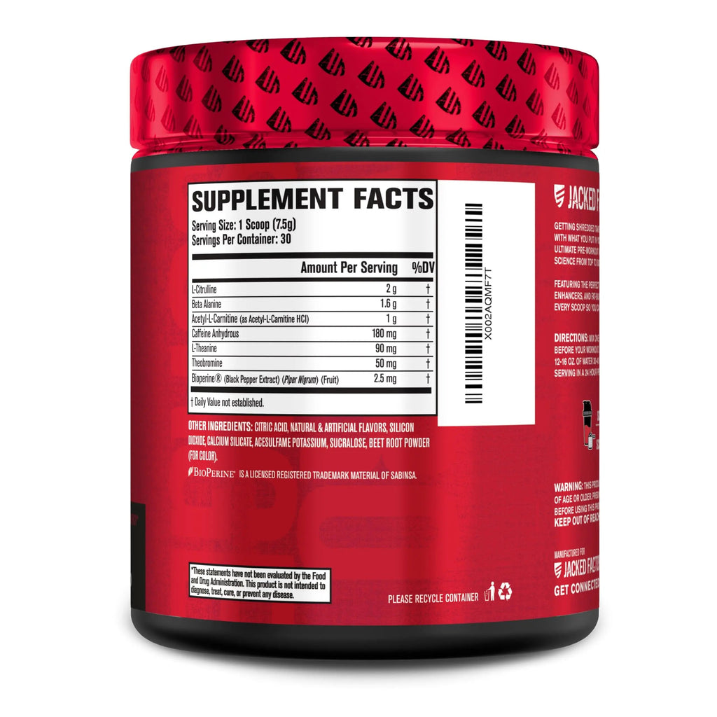 Jacked Factory NITROSURGE Shred Pre Workout Supplement - Energy Booster, Instant Strength Gains, Sharp Focus, Powerful Pumps - Nitric Oxide Booster & PreWorkout Powder - 30Sv, Fruit Punch Jacked Factory Au supplements