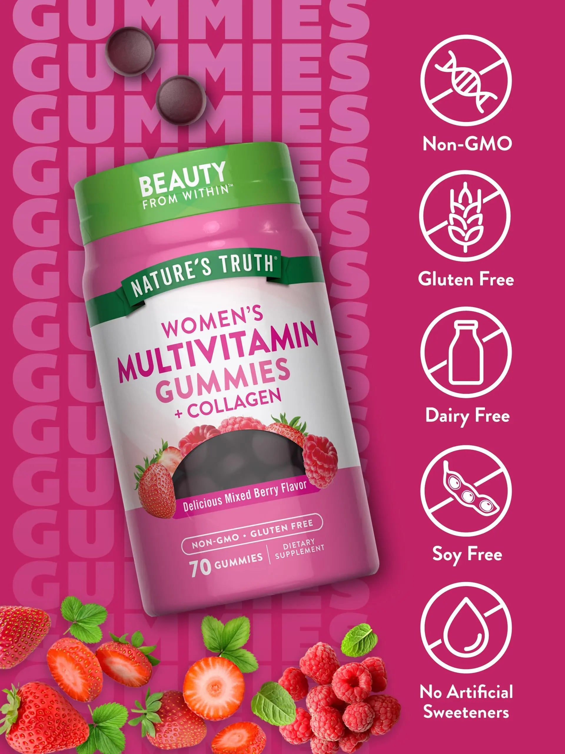 Nature's Truth Womens Multivitamin Gummies Plus Collagen & Biotin | 70 Count | Non-GMO & Gluten Free Supplement Nature's Truth Au supplements