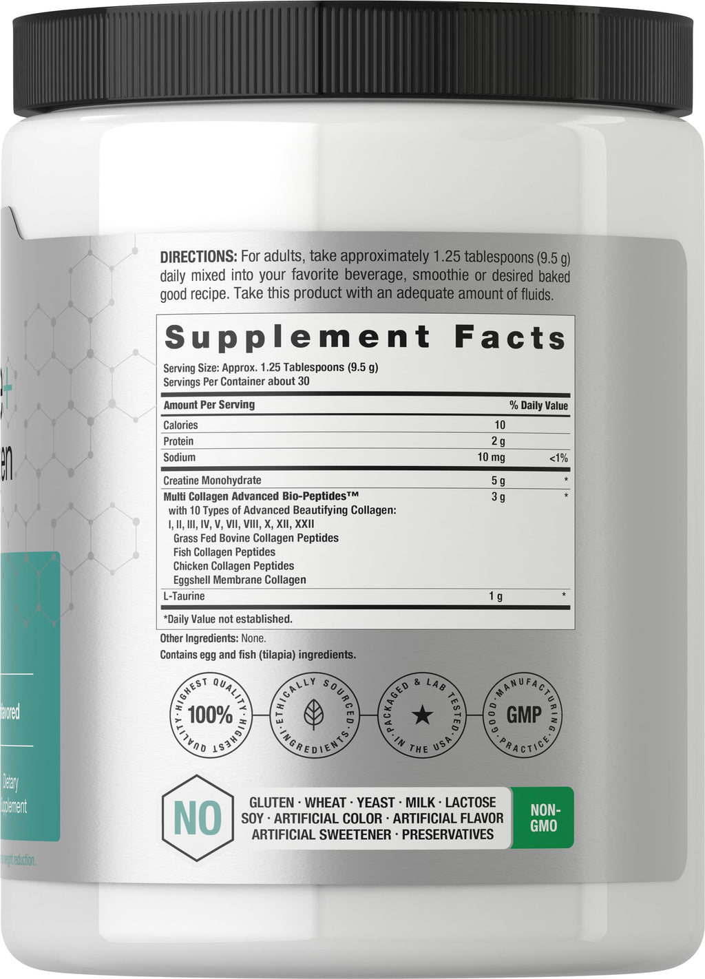 Horbäach Creatine Monohydrate Powder | with Collagen and L-Taurine | 10.05 oz | Unflavored | for Women and Men | Non-GMO, Gluten Free Horbäach Au supplements