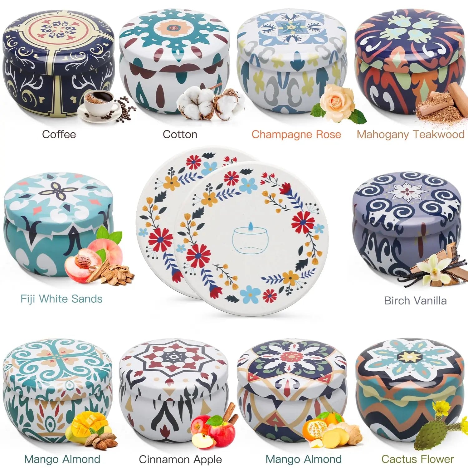 10 Pack Scented Candles Gifts, Aromatherapy Candles for Home Scented with 2 Coasters Yinuo Candle Au supplements