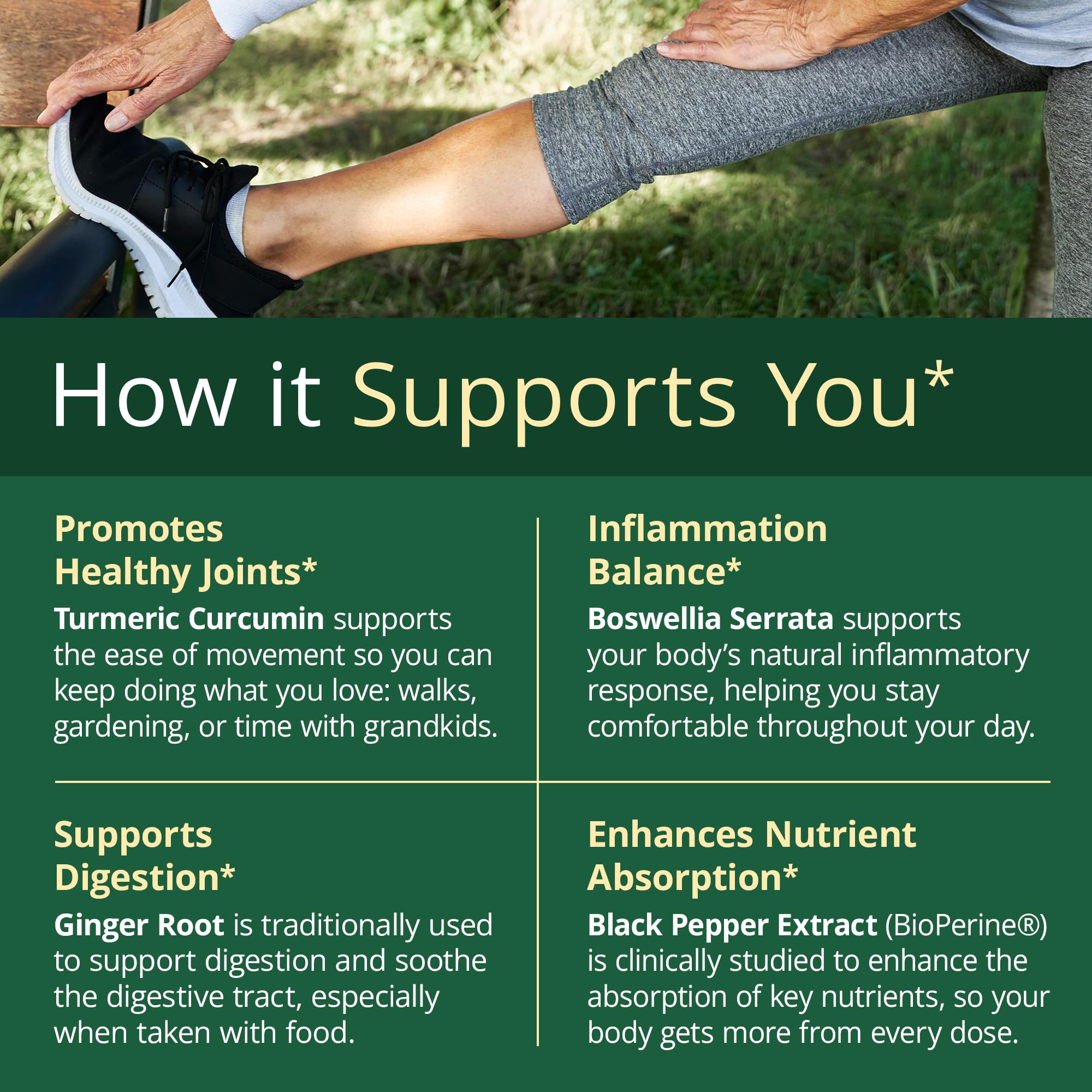 Boswellia Serrata Turmeric Supplement for Joint Support & Inflammation Balance – Turmeric Boswellia Supplement with Ginger & Black Pepper Extract