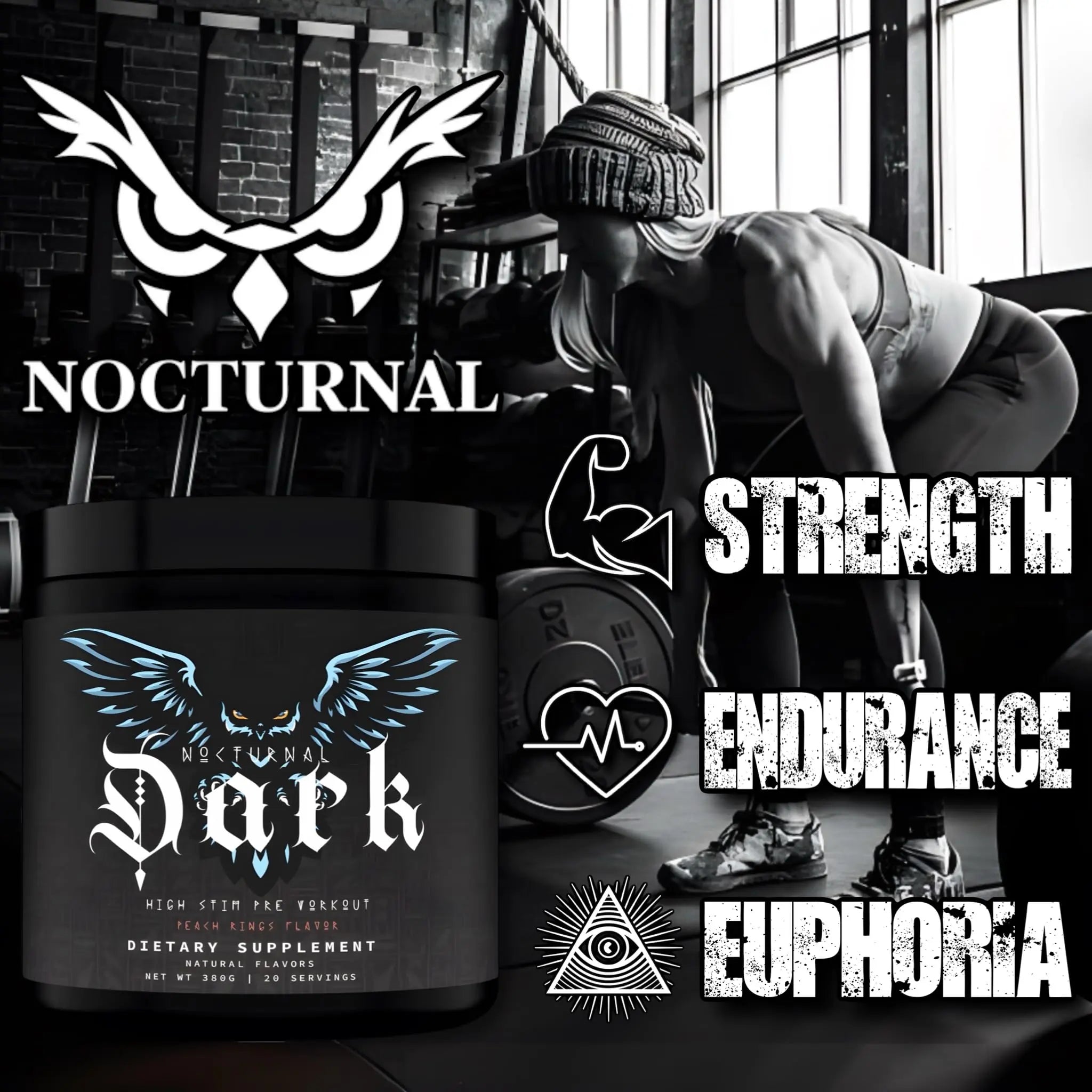 Nocturnal Labz Dark High Stim Pre Workout Powder | Potent Pre-workout Formula for Men Nocturnal Au supplements