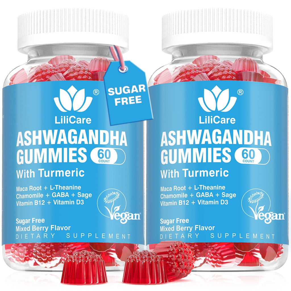 Ashwagandha Gummies 2000mg for Women Men - Sugar Free, Vegan - Organic Ashwagandha Root Extract Supplements Gummy & Vitamin D3